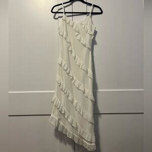 Elegant White Ruffle Dress